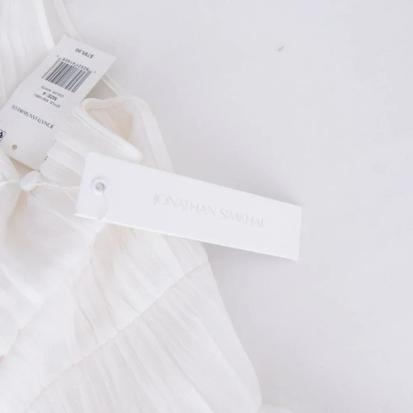 Jonathan Simkhai White Benton Tulle Plisse Midi Tulle Plisse Dress 4 - Picture 12 of 12